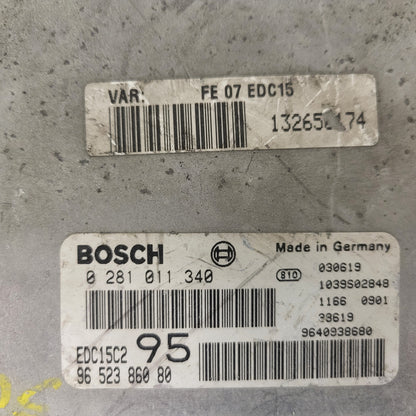 Citroen C5 2.0 HDI ECU / 0281011340 / 9652386080 / EDC15C2 / 9640938680