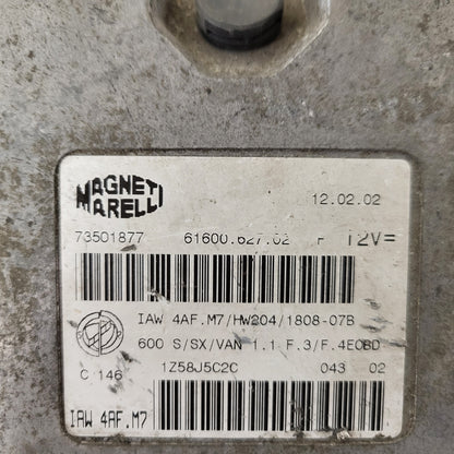 Fiat 600 ECU / IAW4AF.M7 / 73501877 / HW204 / MAGNETI MARELLI