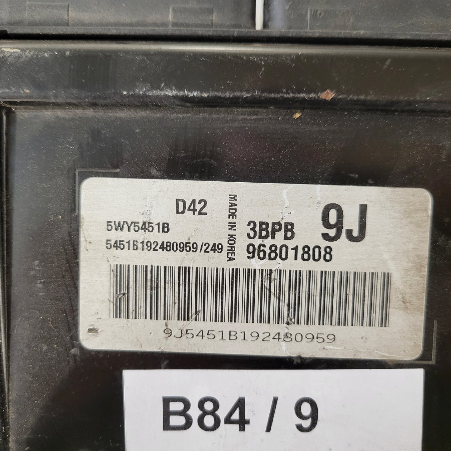 CHEVROLET MATIZ ECU / 96801808 / 5WY5451B / 3BPB / 9J / D42 / DAEWOO