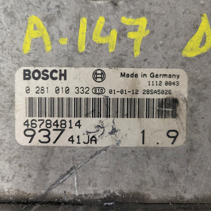 ALFA ROMEO 147 ECU / 0281010332 / 46784814 / BOSCH