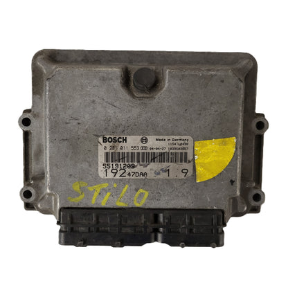 FIAT STILO 1.9 JTD ECU / 0281011553 / 55191209 / 19247DAA / BOSCH