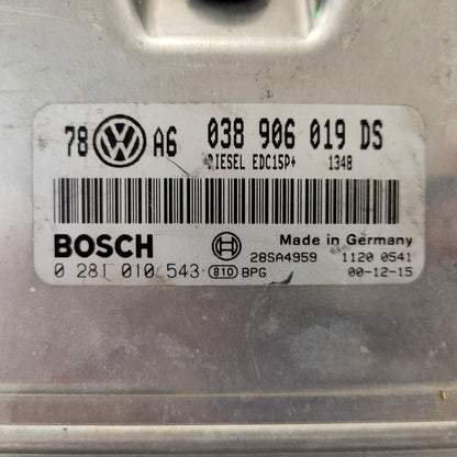 VW PASSAT B5 ECU / 038906019DS / 0281010543 / EDC15P+ / BOSCH