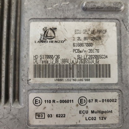 Fiat Panda ECU LPG / 616867000 / 616517000 / 517000/36 / LANDI RENZO