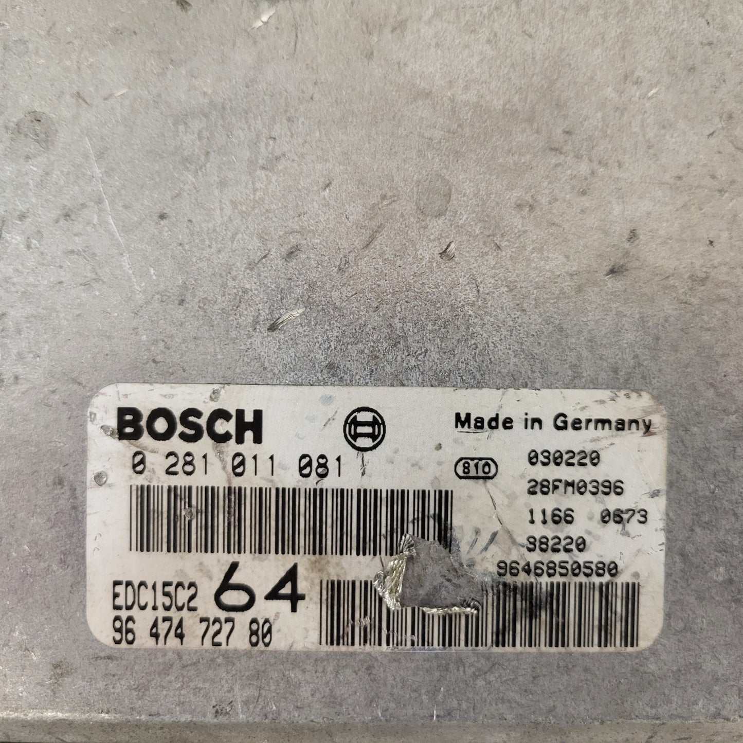 PEUGEOT 307 2.0 HDI ECU / 0281011081 / 9647472780 / EDC15C2 / BOSCH
