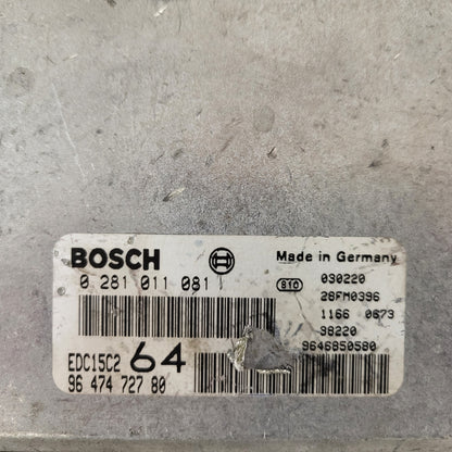 PEUGEOT 307 2.0 HDI ECU / 0281011081 / 9647472780 / EDC15C2 / BOSCH