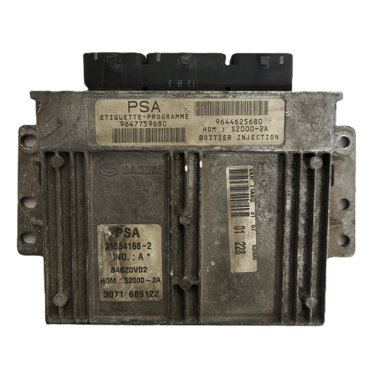 PEUGEOT CITROEN ECU / 21584168-2 / 9647759680 / 9644625680 / S2000-2A / SAGEM - B86-14 - 1