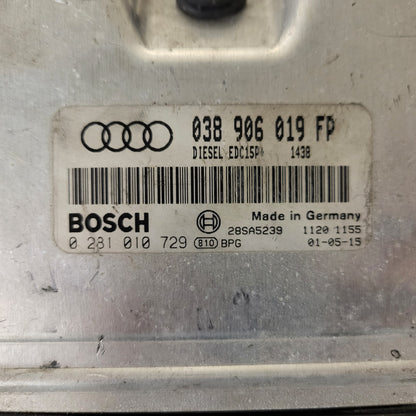 VW AUDI ECU / 038906019FP / 0281010729 / EDC15P+ / BOSCH