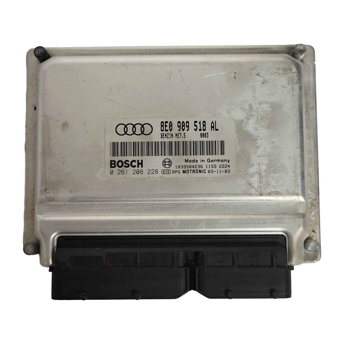 AUDI A4 B6 1.8T ECU / ME7.5 / 8E0909518AL / 0261208228 /  8E0909518 / BOSCH - B87-03 - 1