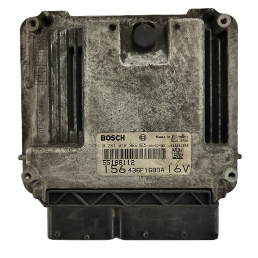 ALFA ROMEO 156 ECU / 0281010986 / 55188112 / 156436F16BDA16V / BOSCH