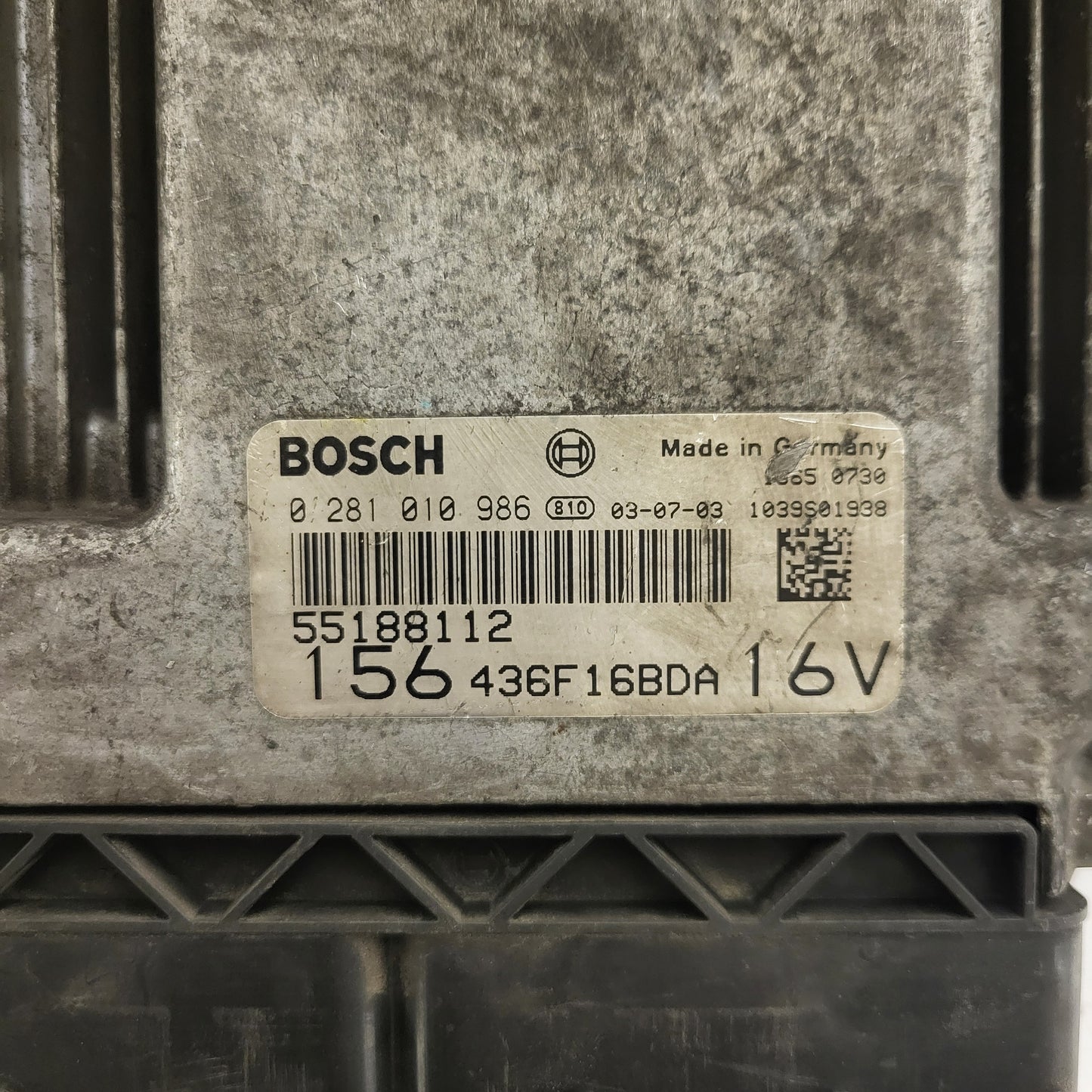 ALFA ROMEO 156 ECU / 0281010986 / 55188112 / 156436F16BDA16V / BOSCH