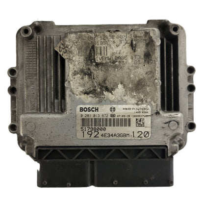FIAT STILO 1.9 JTD ECU / 0281013672 / 51798000 / BOSCH - B87-05 - 1