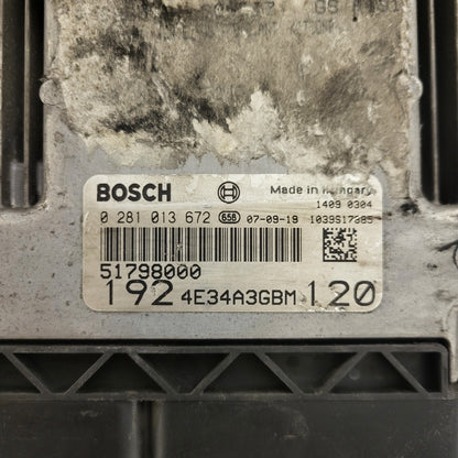 FIAT STILO 1.9 JTD ECU / 0281013672 / 51798000 / BOSCH