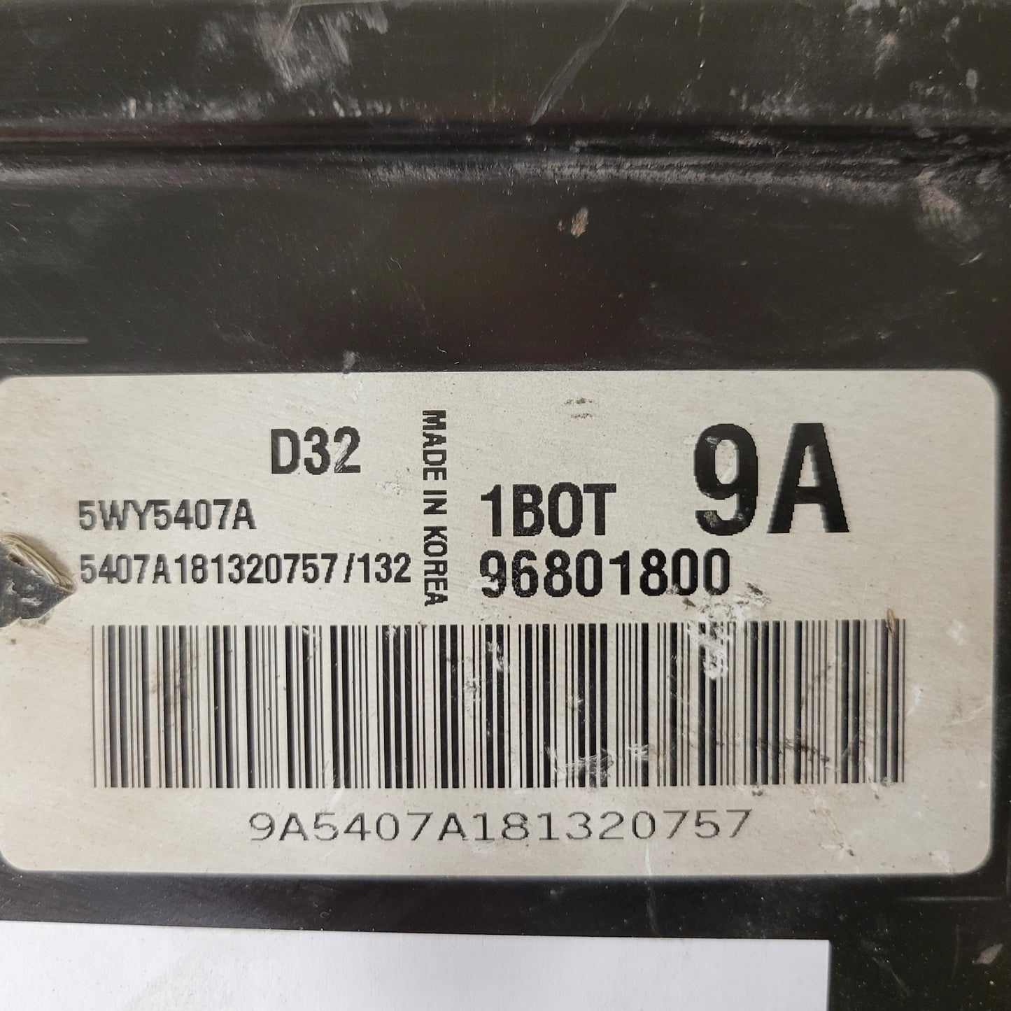 CHEVROLET MATIZ  ECU / 96801800 / 5WY5407A / 1BOT / 9A / D32