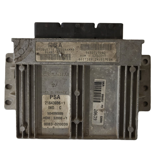 Citroen Xsara 1.8 ECU / 9640514780 / 21643936-1 / S2000-1 / 9632727280 / SAGEM