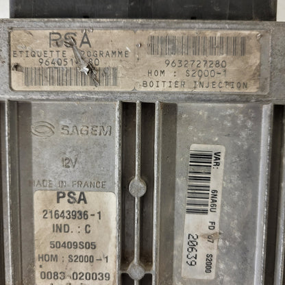 Citroen Xsara 1.8 ECU / 9640514780 / 21643936-1 / S2000-1 / 9632727280 / SAGEM