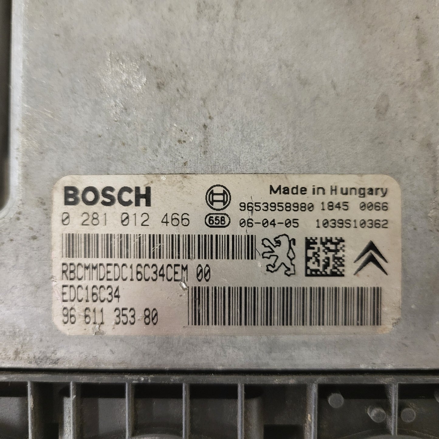 CITROEN XSARA PICASSO 1.6 HDI ECU / 0281012466 / 9661135380 / 9653958980 / BOSCH