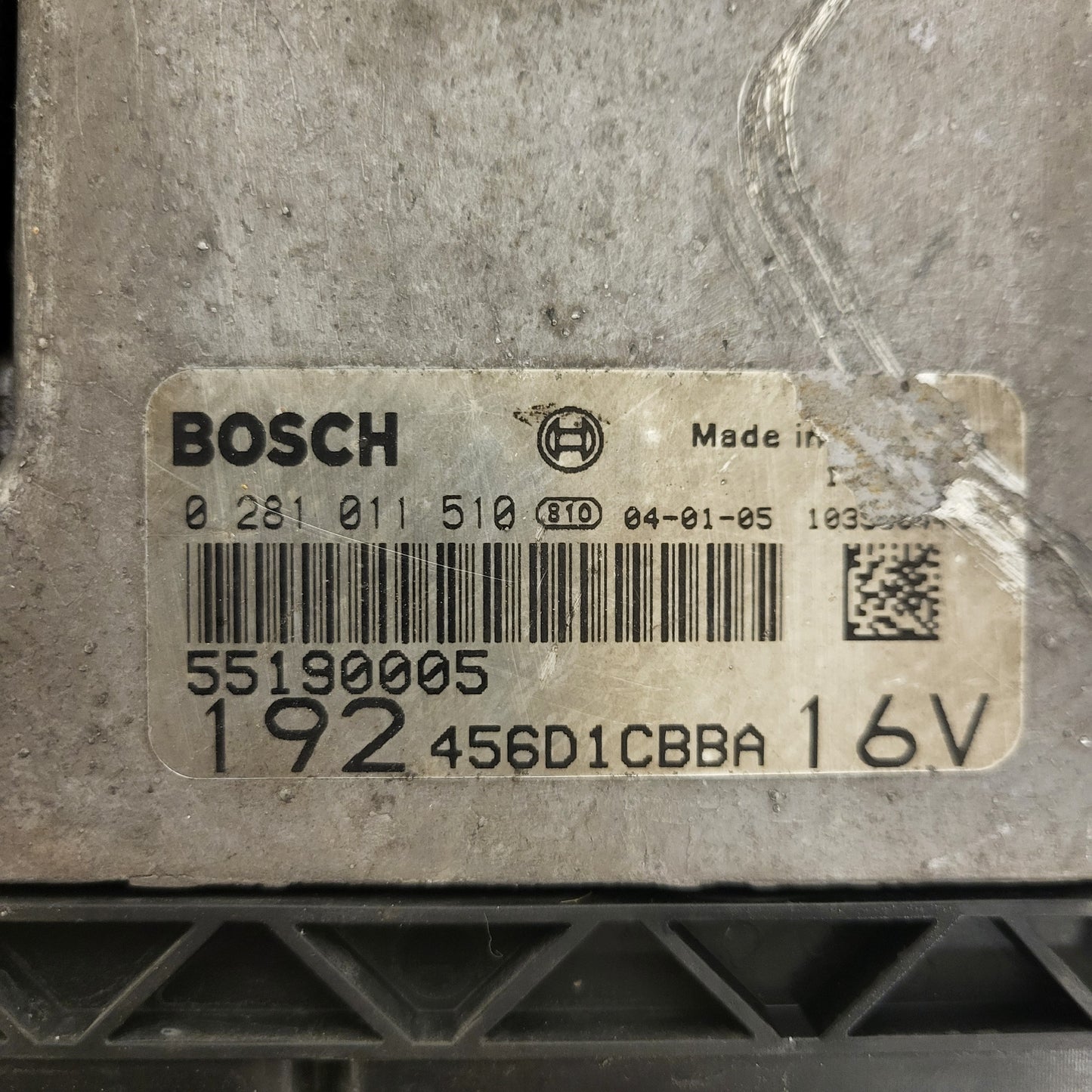 FIAT STILO ECU / 0281011510 / 55190005 / 192456D1CBBA / BOSCH