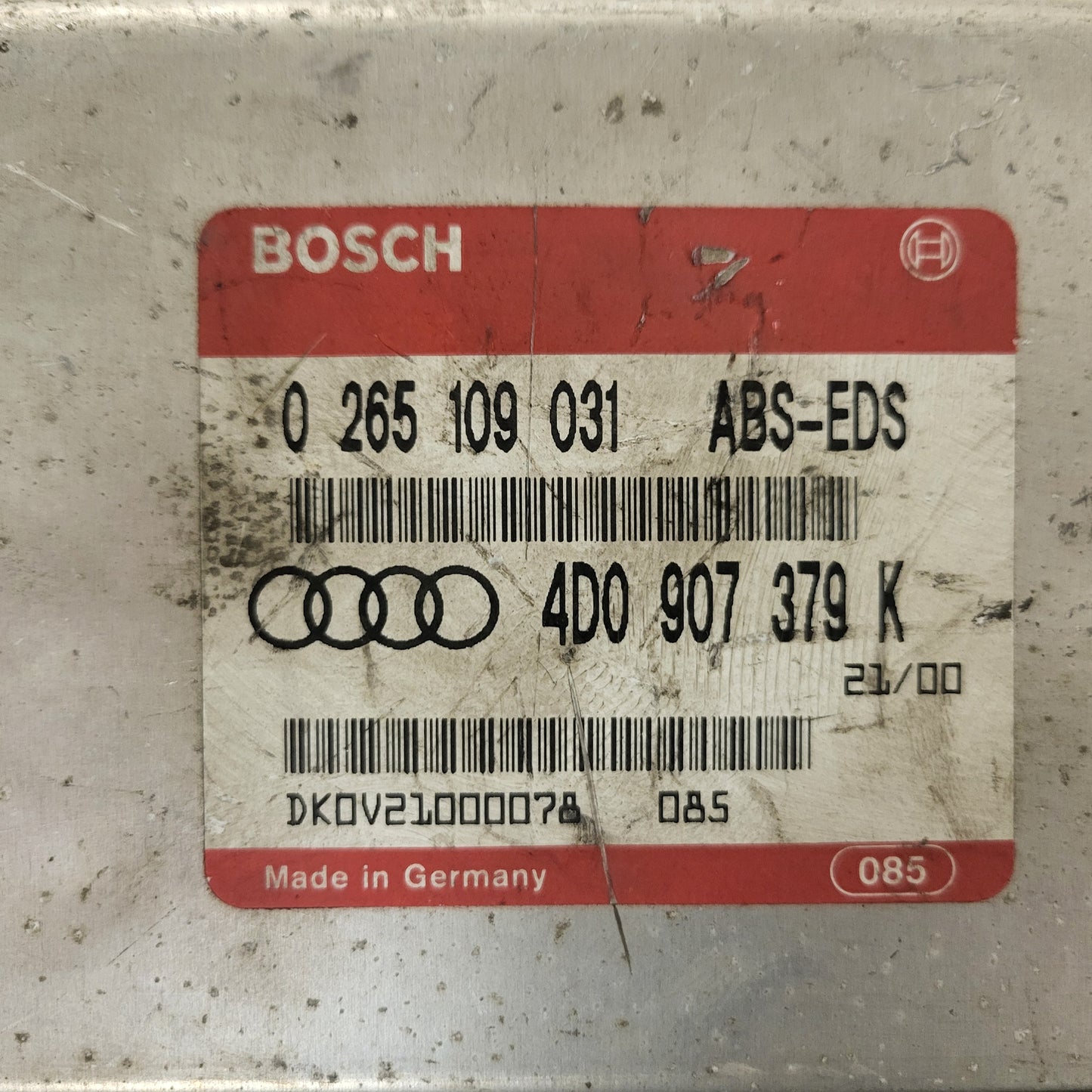 Audi A4 A6 A8 ABS ECU / 0265109031 / 4D0907379K / BOSCH
