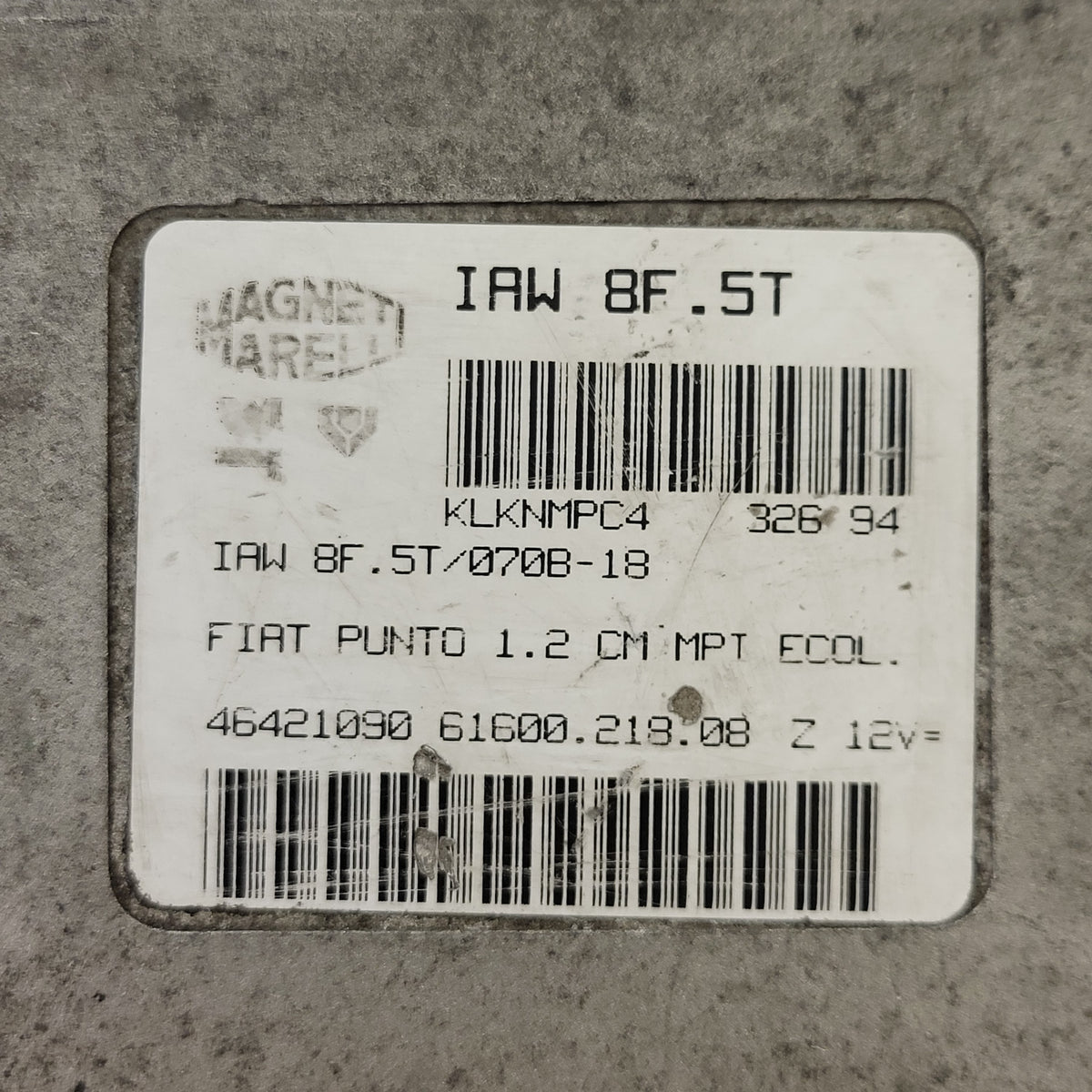 FIAT ECU  / IAW 8F.5T / 46421090 / 61600.218.08 / MAGNETI MARELLI - B88-21 - 2