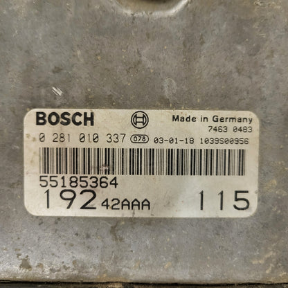 Fiat Stilo 1.9 JTD ECU / 0281010337 / 55185364 / BOSCH