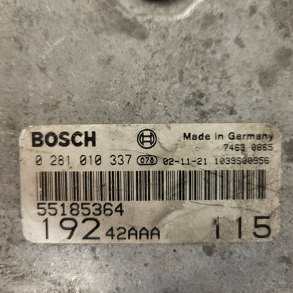 Fiat Stilo 1.9 JTD ECU / 0281010337 / 55185364 / BOSCH