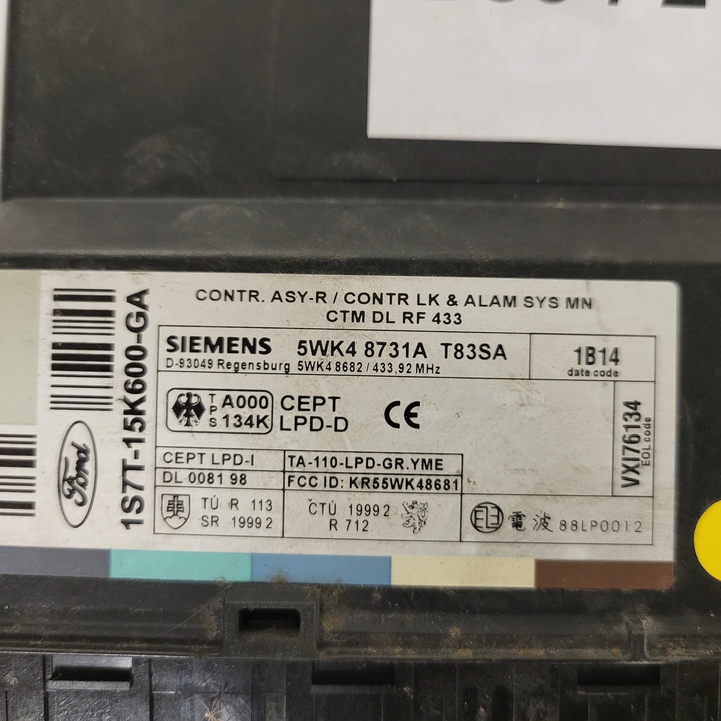 Ford ECU MODULE / 1S7T-15K600-GA / 5WK4 8731A T83SA / SIEMENS