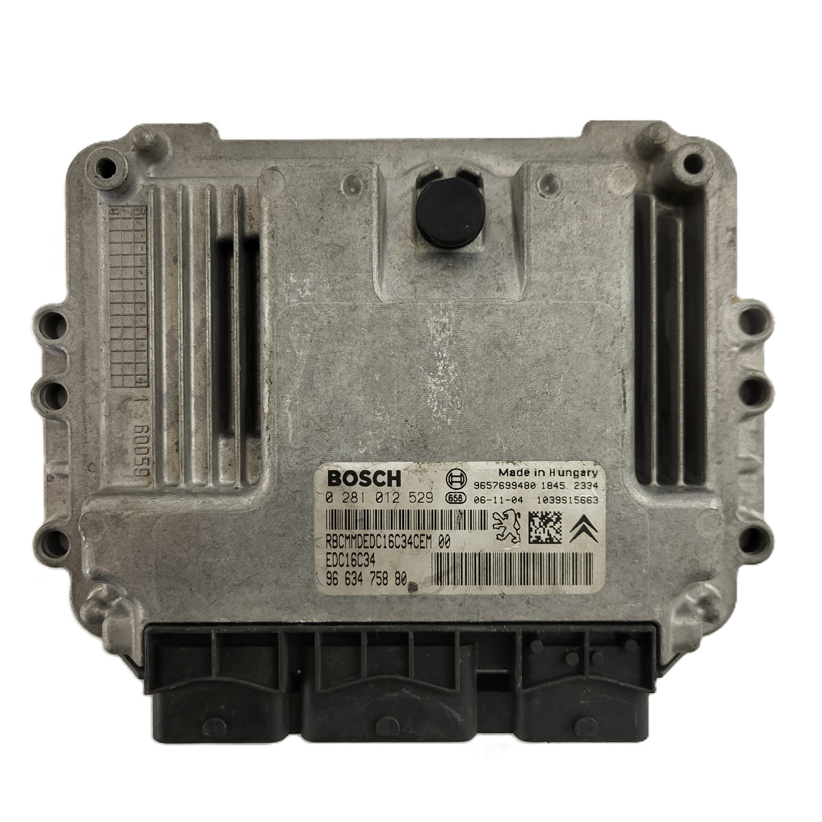 PEUGEOT CITROEN ECU / 0281012529 / 9663475880 / 9657699480 / EDC16C34 / BOSCH - B90-02 - 1