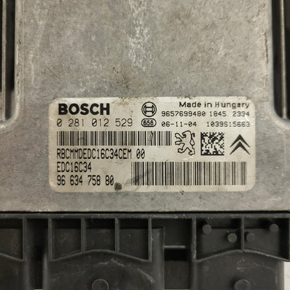 PEUGEOT CITROEN ECU / 0281012529 / 9663475880 / 9657699480 / EDC16C34 / BOSCH
