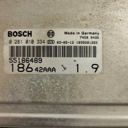 FIAT MULTIPLA ECU / 0281010334 / 55186489 / BOSCH