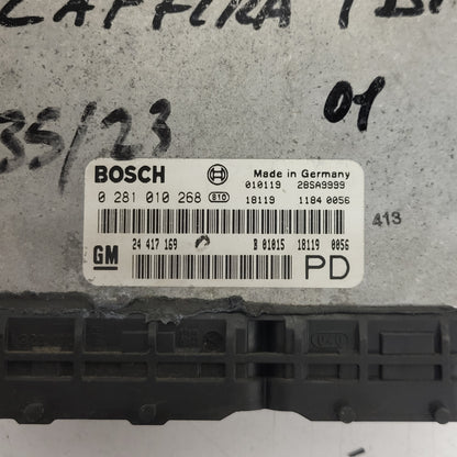 Opel Zafira 2.0 ECU / 0281010268 / 24417169 / BOSCH - B90-06 - 2