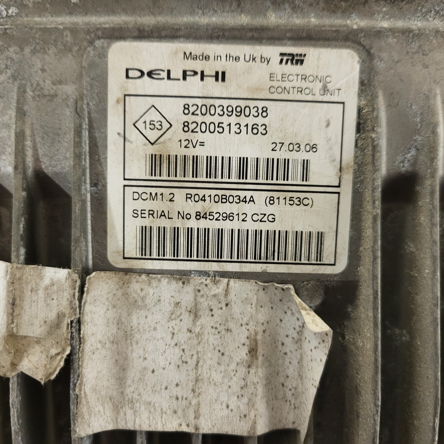 Renault ECU / 8200399038 / 8200513163 / R0410B034A / DCM1.2 / DELPHI