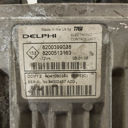 Renault ECU / 8200399038 / 8200513163 / R0410B034A / DCM1.2 / DELPHI