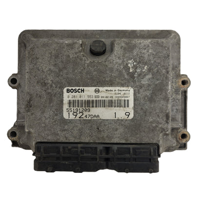 FIAT STILO 1.9 JTD ECU / 0281011553 / 55191209 / 19247DAA / BOSCH