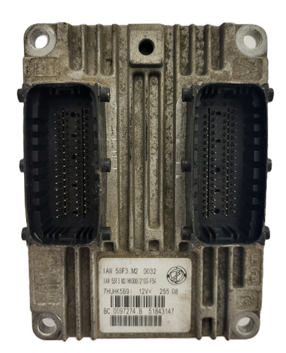 FIAT GRENDE PUNTO ECU / IAW 5SF3.M2 / 51843147 / HW300 / MAGNETI MARELLI