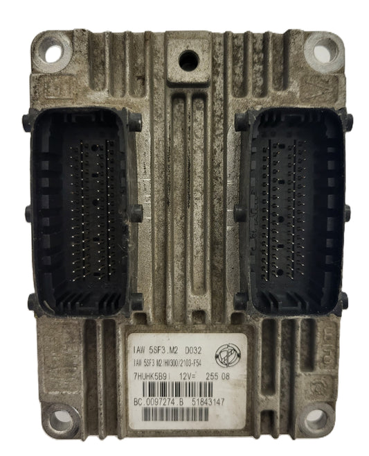 FIAT GRENDE PUNTO ECU / IAW 5SF3.M2 / 51843147 / HW300 / MAGNETI MARELLI