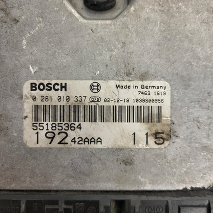 Fiat Stilo 1.9 JTD ECU / 0281010337 / 55185364 / BOSCH
