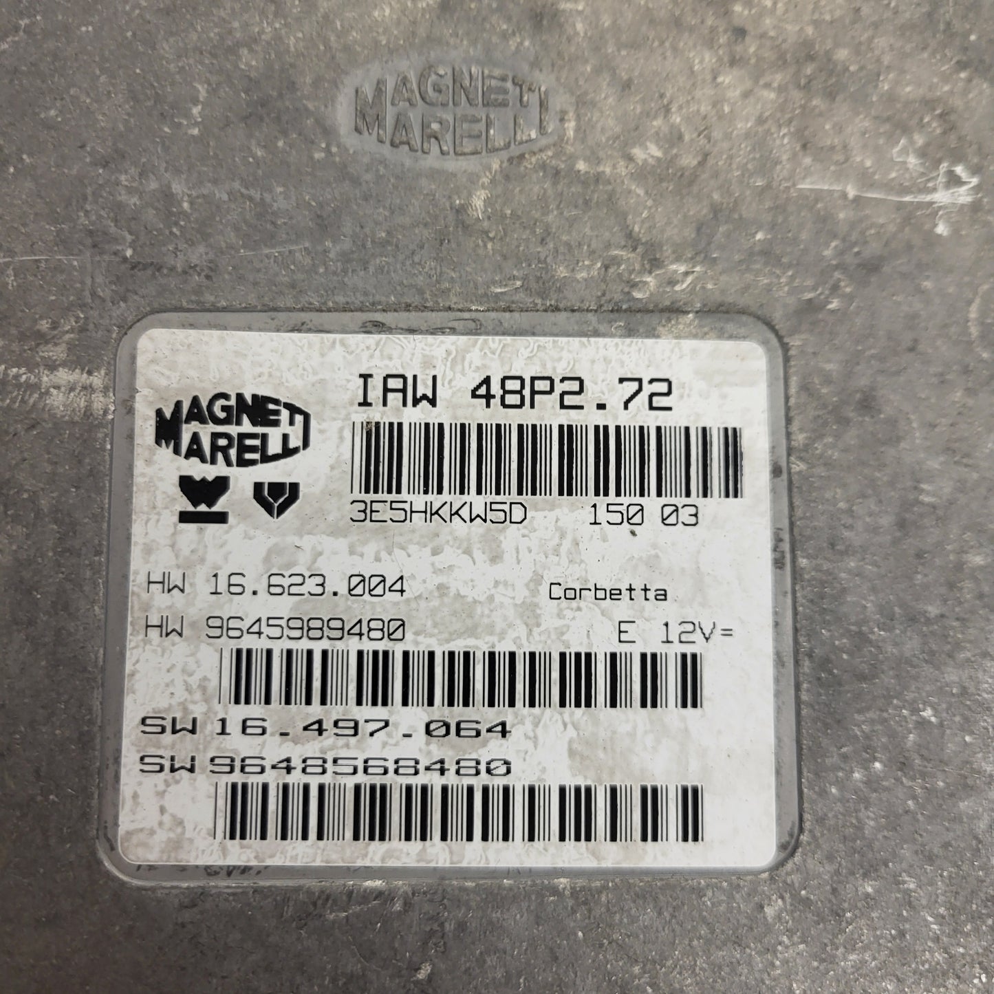 Citroen C3 1.1. ECU / SW 9655756380 / IAW 48P2.72 / HW 9645989480 / MAGNETI MARELLI