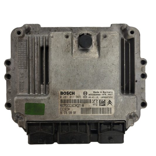 PEUGEOT 207 ECU / 0281011965 / 9657650080 / EDC16C34 / 9653958980 / BOSCH