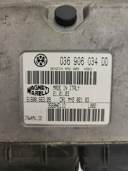 VW POLO ECU / 036906034DD / IAW 4MV.DD / 61600.663.09 / MAGNETI MARELLI