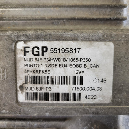 FIAT PUNTO ECU / MJD 6JF.P3 / 55195817 / HW1B / 71600.004.03 / MAGNETI MARELLI