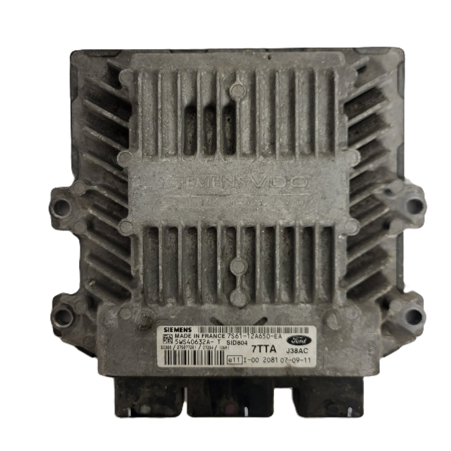 FORD FIESTA ECU / 7S61-12A650-EA / 5WS40632A-T / 7TTA / J38AC / SID804 / SIEMENS