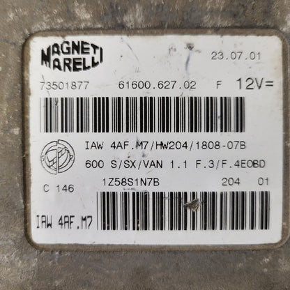 Fiat 600 ECU / IAW4AF.M7 / 73501877 / HW204 / MAGNETI MARELLI