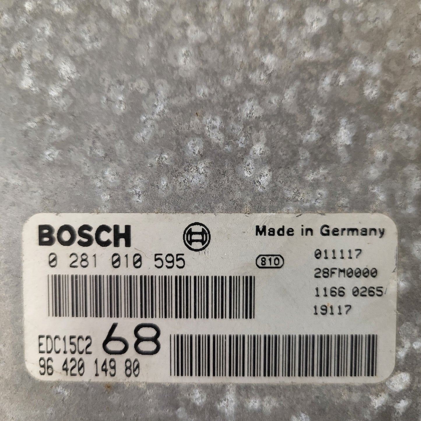 Citroen Xsara Picasso ECU / 0281010595 / 9642014980 / EDC15C2 / BOSCH