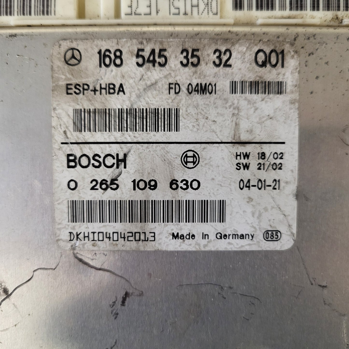MERCEDES-BENZ A CLASS W168 ESP ECU / 1685453532 / 0265109630 / BOSCH ESP+HBA