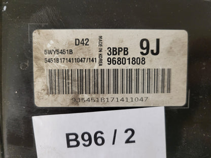 CHEVROLET MATIZ ECU / 96801808 / 5WY5451B / 3BPB / 9J / D42 / DAEWOO