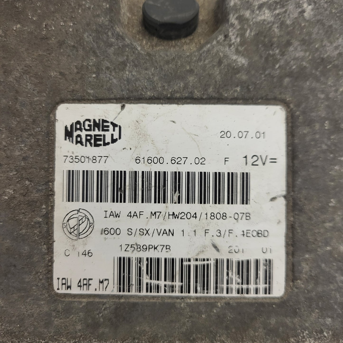 Fiat 600 1.1 ECU / IAW 4AF.M7 / 73501877 / HW204 / 61600.627.02