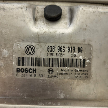 VW AUDI SEAT SKODA ECU / 038906019DQ / 0281010891 / EDC15P+ / BOSCH