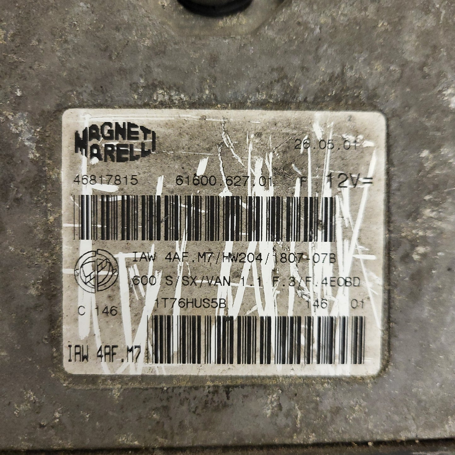 Fiat 600 ECU / IAW 4AF.M7 / 46817815 / HW204 / 61600.627.01 / MAGNETI MARELLI