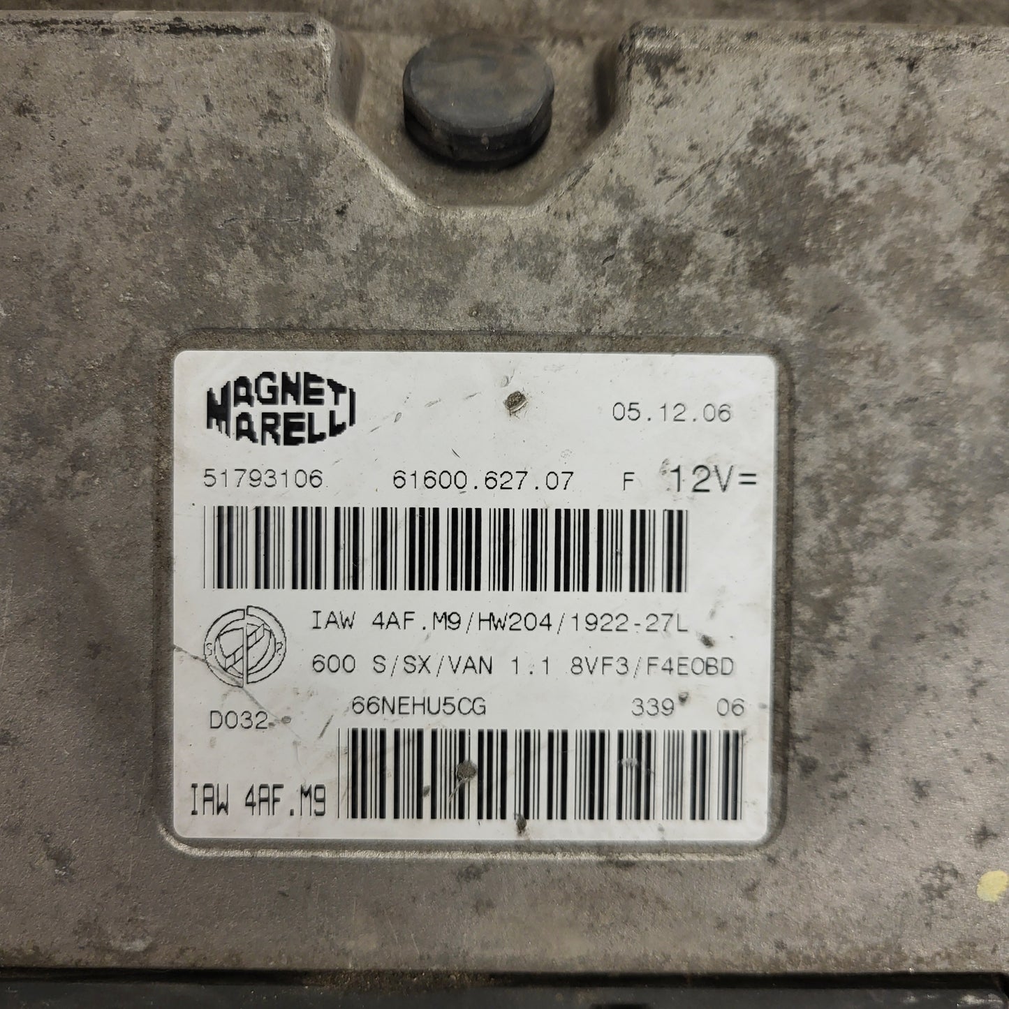 Fiat Seicento 600 ECU / 51793106 / IAW 4AF.M9 / 61600.627.07 / HW204