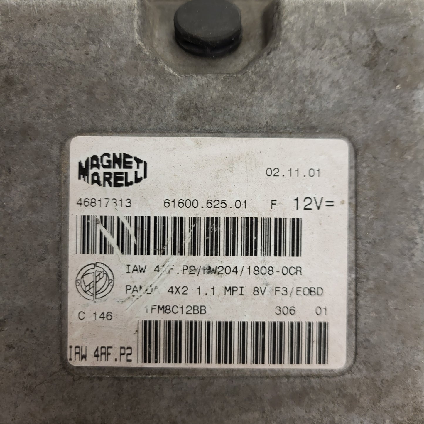 FIAT PANDA 1.1 ECU / 46817813 / IAW 4AF.P2 / 61600.625.01 / HW204 / MAGNETI MARELLI